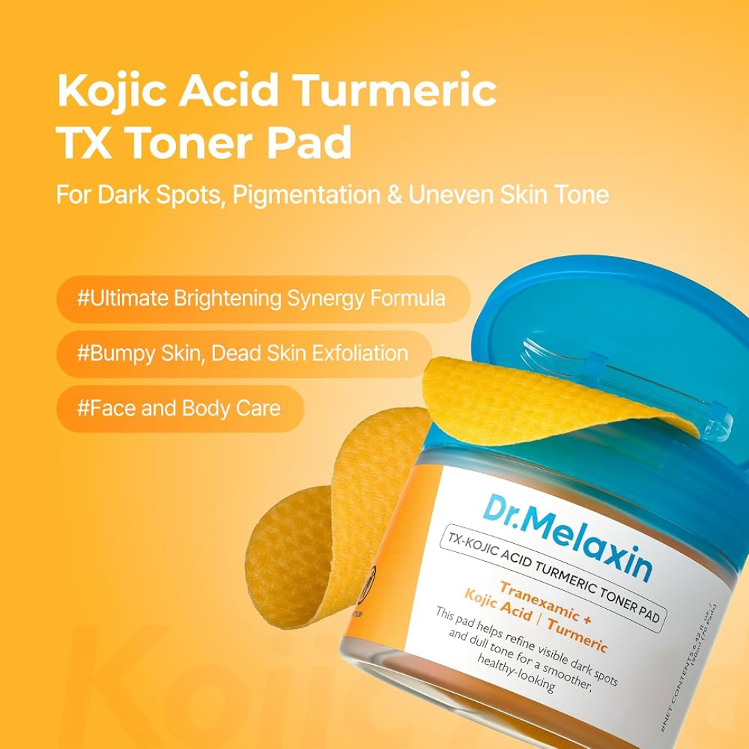 dr melaxin kojic turmeric toner pads